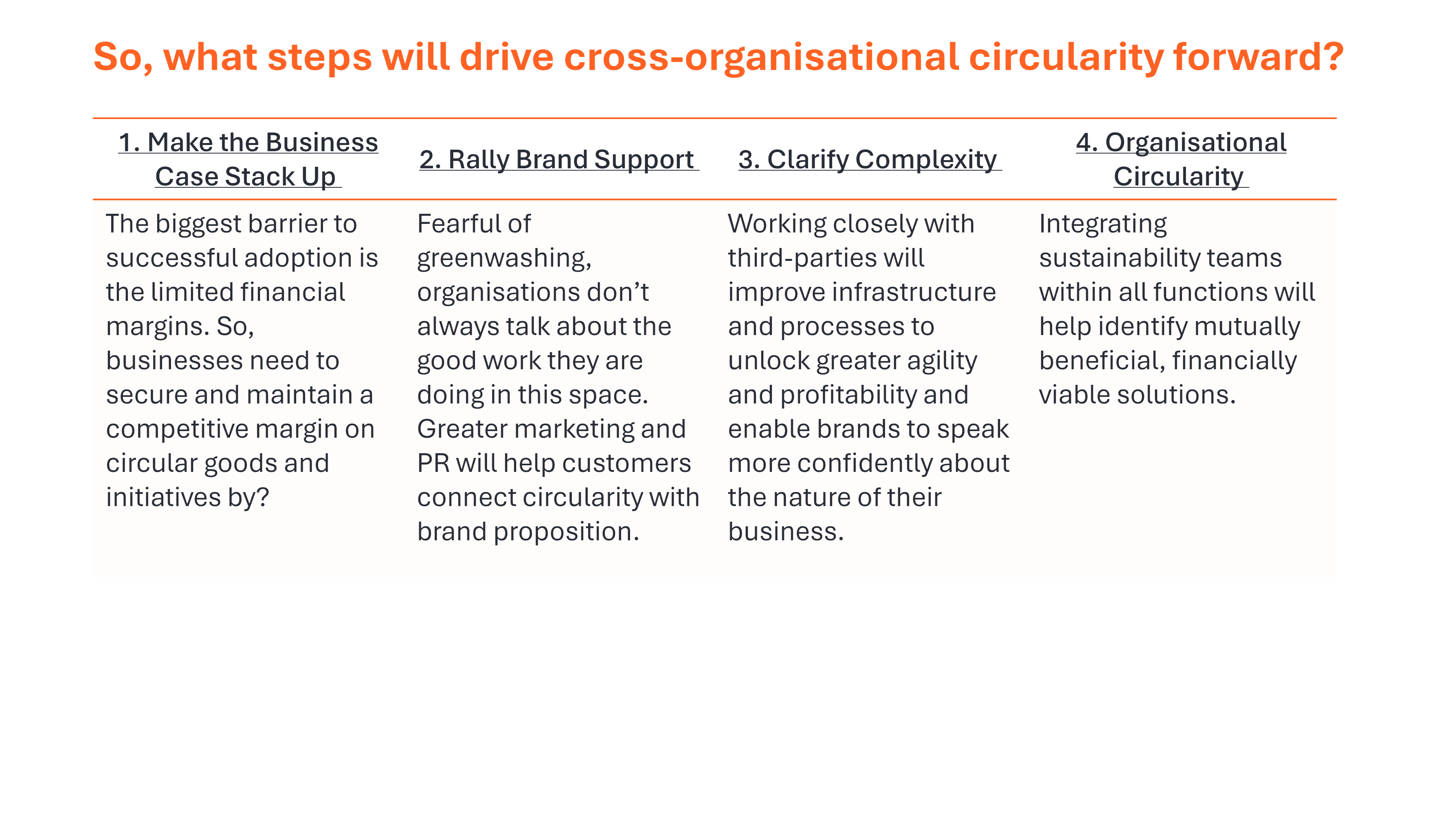 An extract from Newton's report touching on cross-organisational circularity.